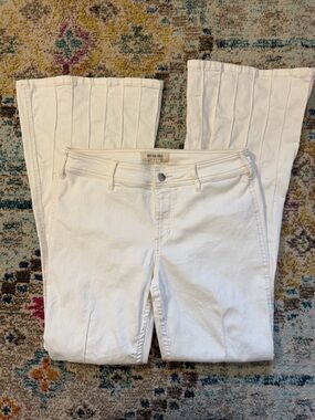 Free People white high-waisted flare jeans